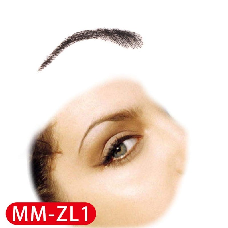 CliCling False Eyebrows, CliCling Human Hair Artificial Real Hair Handmade Crochet False Brows Invisible Realistic Natural Fake Eyebrows Black Color (1B) - Image 2